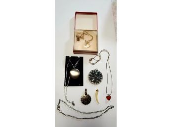 Vintage Necklaces And Pendants Incl Swarovski Heart And Crystal Acorn