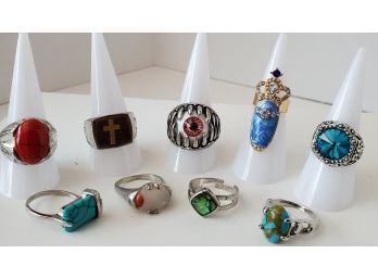 Vintage NOS 80s Ring Lot LOOK AT THAT EYEBALL!