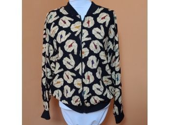 THAT PRINT THO 1980s Shirt Zip Up Top Large