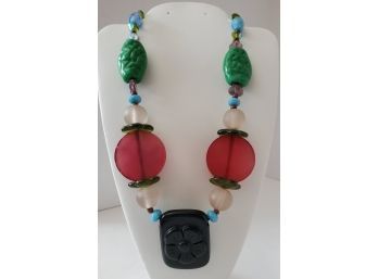 Designer Teresa Goodall Vintage Handcrafted Glass Necklace