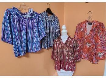 4 Like New AND NOT TINY YAY Late 60s Or Early 70s Blouses