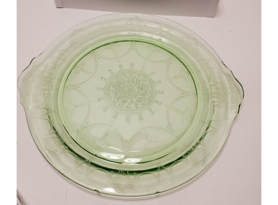 Vintage Uranium Glass Serving Platter