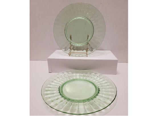 Set Of 2 Vintage Depression Glass Salas Plates Excellent Condition