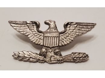 Vintage Sterling Silver US WWII Military Colonel Rank Eagle Pin Simon's GI