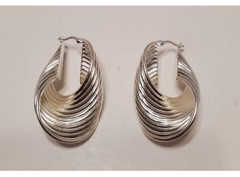 Funky Vintage Itaor Italy Sterling Silver Earrings Excellent Condition! Nice Weight