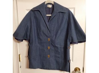 OK REALLY HOW CUTE IS THIS! Vintage Button Down Denim Cape