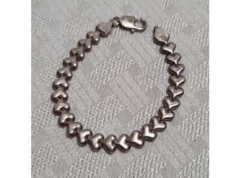 Vintage Italian Sterling Silver Heart Bracelet