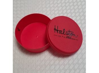 Vintage Halston Small Hat Box Or Plastic Storage New York