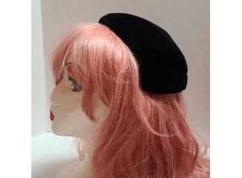 PERFECT 1950s Velour Velvet Black Juliette Hat