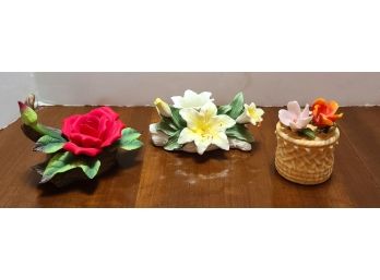 Porcelain Flowers And Trinket Box