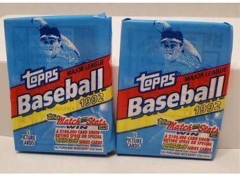 Vintage 1992 Topps Baseball Cards - Back Of One Has Opened Due To Age