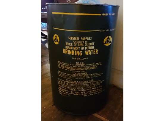 Vintage Water Survival Supply Metal Can