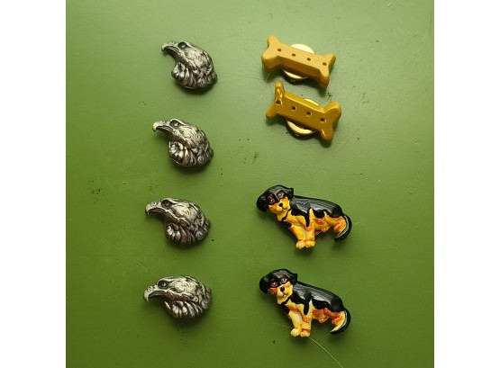 Vintage Eagle And Dog Button Covers