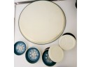 Vintage Metal Tray And Coasters