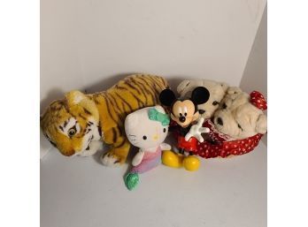 Plush Toys Incl Hello Kitty And Plastic Mickey Mouse