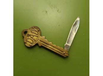 Vintage Brass Dad Key Chain Folding Knife