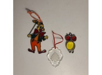 Vintage Stained Glass And Ornament CLOWN