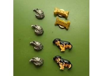 Vintage Eagle And Dog Button Covers