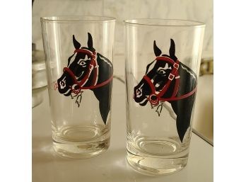Vintage Horse Glasses Possibly From Monmouth Raceway