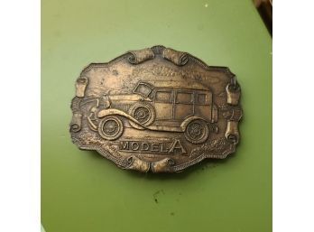 Vintage Brass Ford Model A Belt Buckle