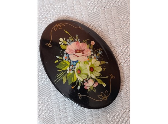Handpainted Vintage Russian Brooch Excellent Cond!