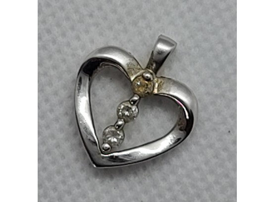 Vintage 10k Gold Heart And Diamond Pendant