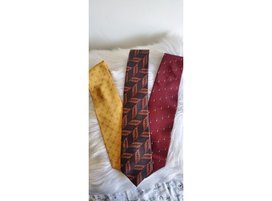 Set Of 3 Vintage Silk Ties