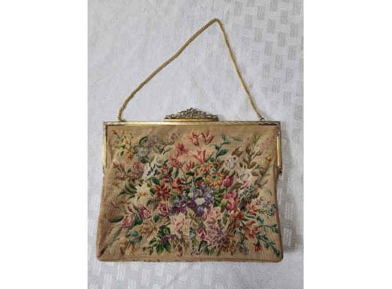 Early Vintage Tapestry Floral Purse