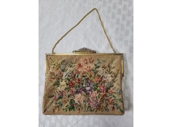 Early Vintage Tapestry Floral Purse