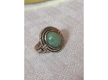 Sterling Silver Stone Cabochon Ring Size 7.75