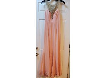 Beaded Pink Evening Gown Camille LA Vie 00