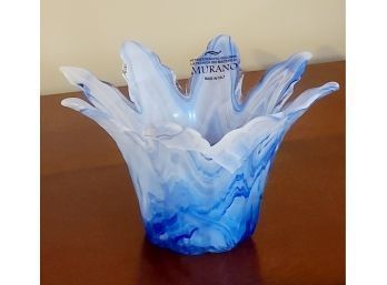 Murano Italy Blue Swirled Art Glass Gorgeous