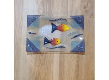 Fish Art Glass Platter