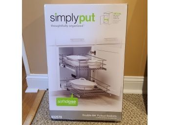 NIB Simply Put Double Tier Pullout Cabinent Baskets
