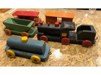 Vintage Wooden Toy Trains