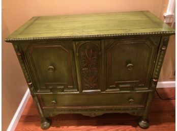 Shabby Chic Green Accent Storage Table