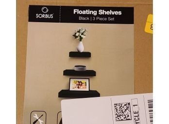 Sorbus Black Floating Shelves New In Box