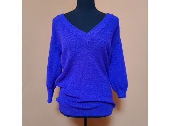1960s Catalina Lurex Purple V Neck Sweater