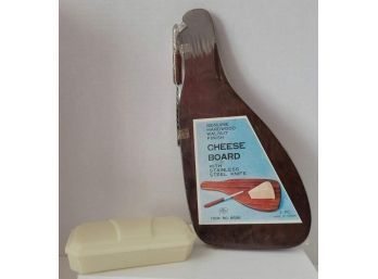 Vintage MCM Fuller Brush Co Silent Butler And NIP Price Import Cheese Board With Knife