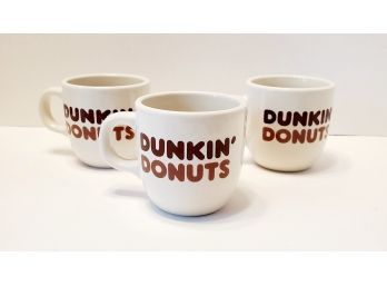 America Runs On Dunkin' Set Of 3 Vintage Rego Ceramic Coffee Mugs Great Condition Minor Wear On The Inside