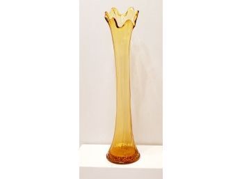 Beautiful Vintage MCM Amber Swung Vase