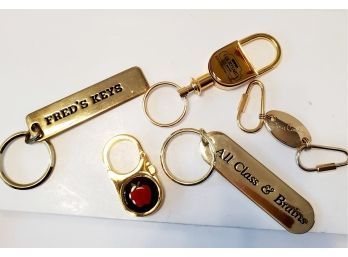 HEY FRED I FOUND YOUR KEYS! Vintage And New Brass And Gold Tone Key Chains