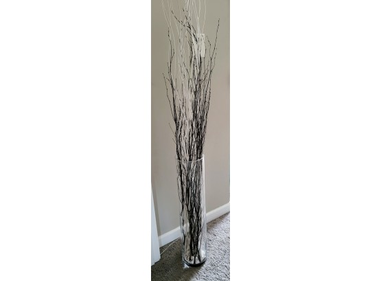 Large 27in Glass Vase With Branches