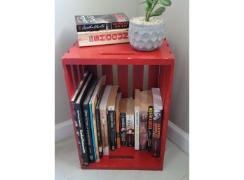 Wood Crate, Books And Plant