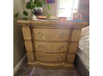 Wood Side Dresser Silver Accents