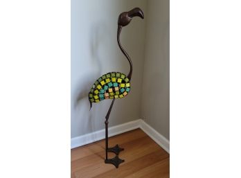 Awesome Metal And Mosaic Tile Flamingo Sculpture 39inH