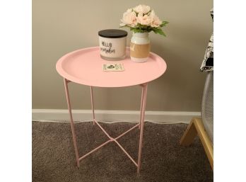 Pink Metal Accent Table No Accessories Included