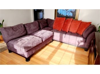 Excellent Condition Grey Microfiber Sectional Sofa