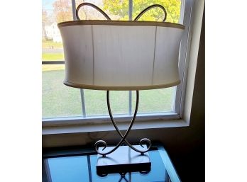 Set Of 2 Silver Table Lamps Like New And Working