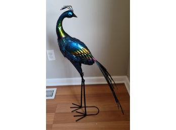 Amazing Metal Peacock Sculpture 33inH